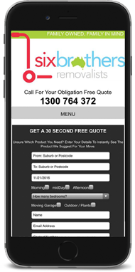 Six Brothers Removalist Mobile Website